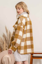 Load image into Gallery viewer, Gingham Sherpa Jacket
