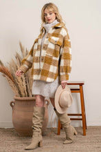 Load image into Gallery viewer, Gingham Sherpa Jacket
