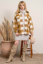 Load image into Gallery viewer, Gingham Sherpa Jacket
