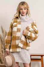 Load image into Gallery viewer, Gingham Sherpa Jacket
