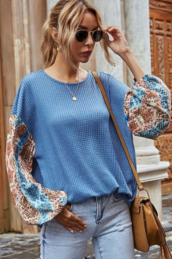 Solid Waffle Knit Top